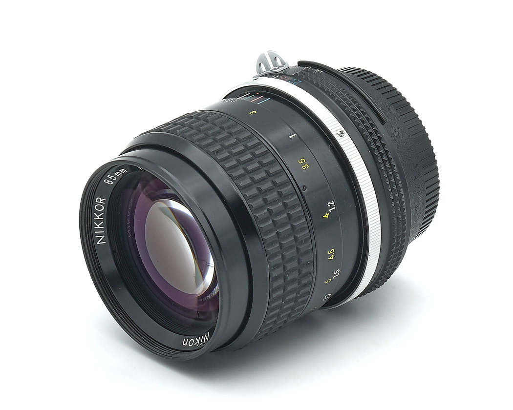 Objektiv, Nikon, 85mm, manueller Fokus, Metallfassung