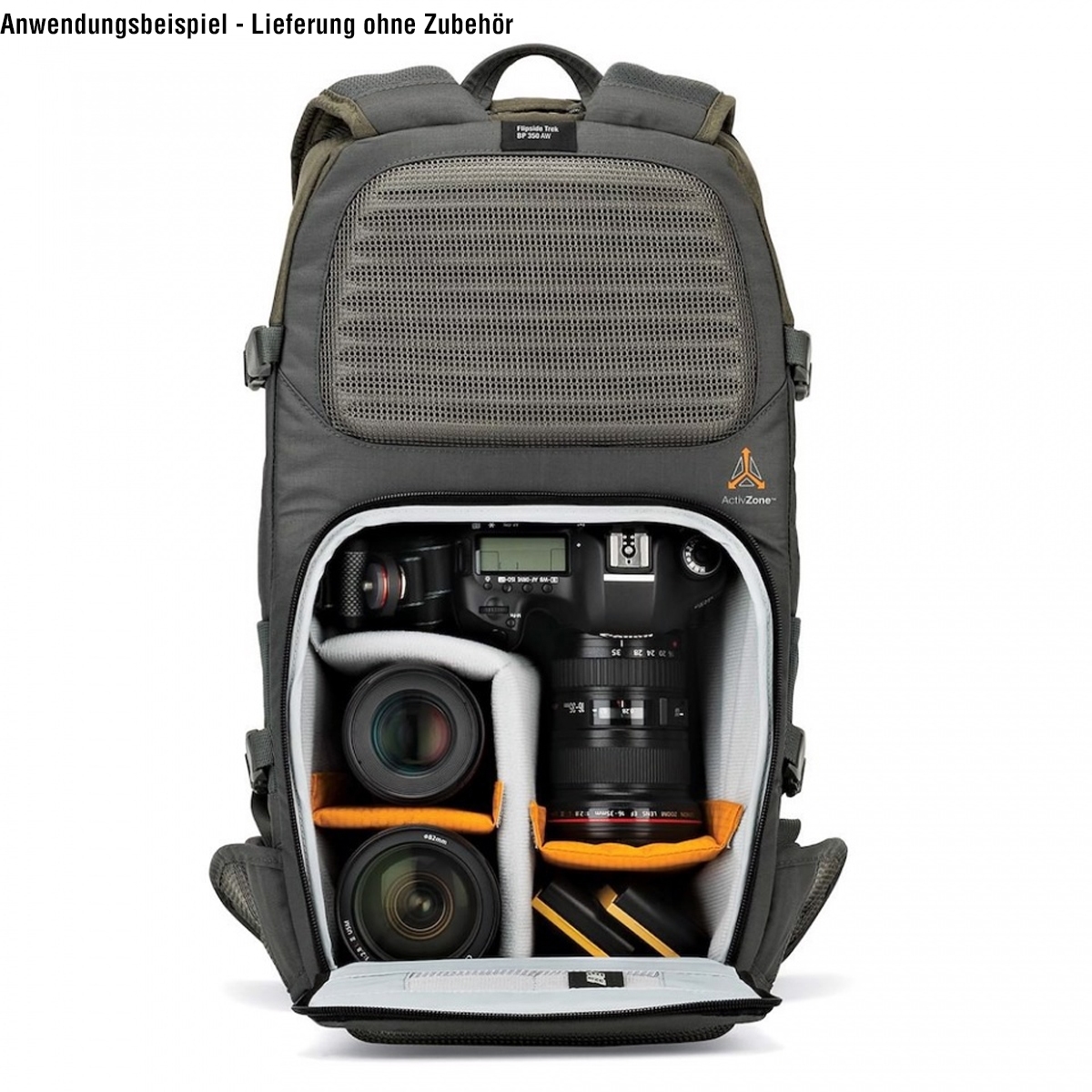 Lowepro Flipside Trek BP 350 AW grau, Rucksack mit Klapp-Panel