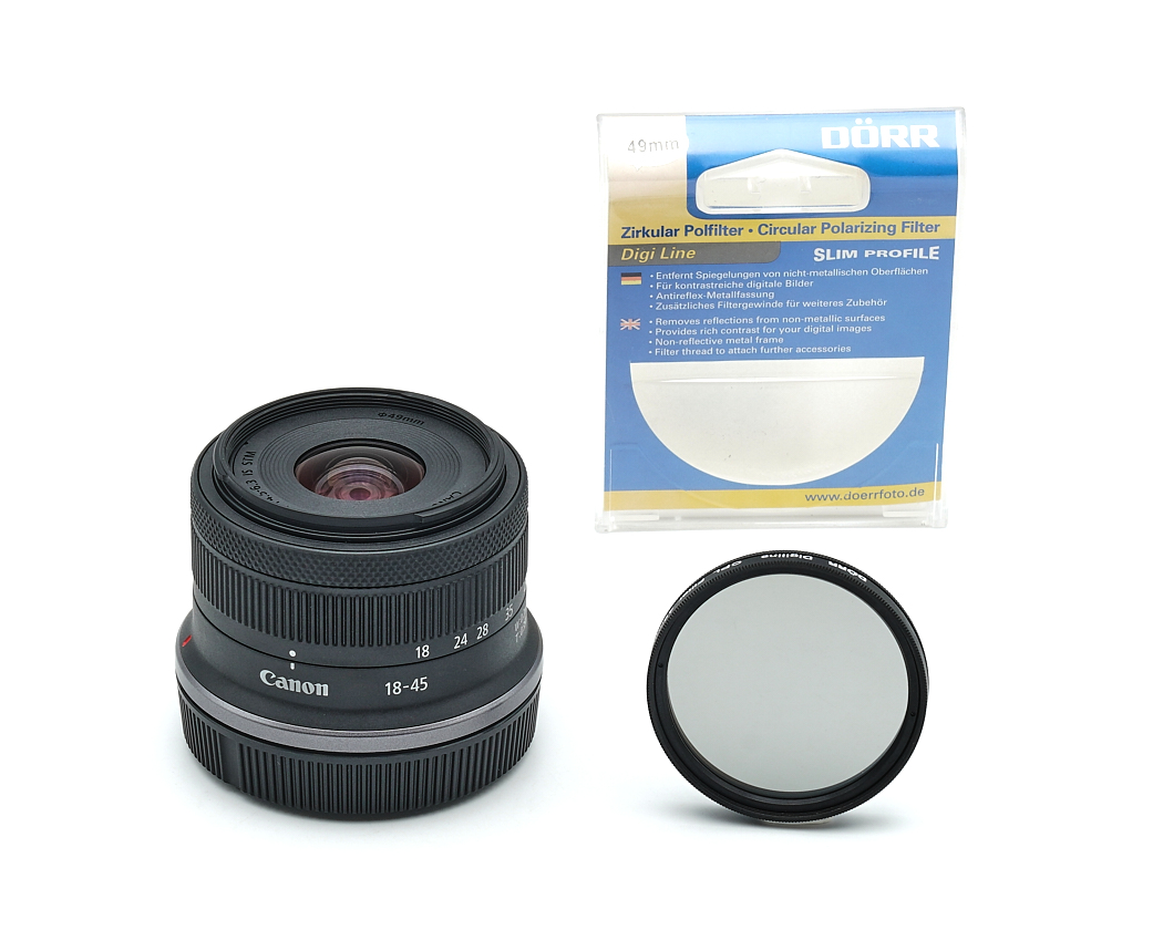 Kameraobjektiv, Canon-Objektiv, 18-45mm, Zirkularpolarisator, Filterset