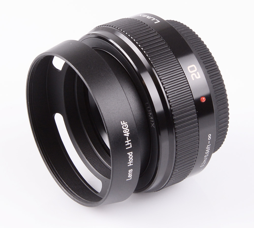 Gegenlichtblende LH-46GF für Panasonic Lumix G 14mm 2.5 ASPH. 20mm 1.7 II