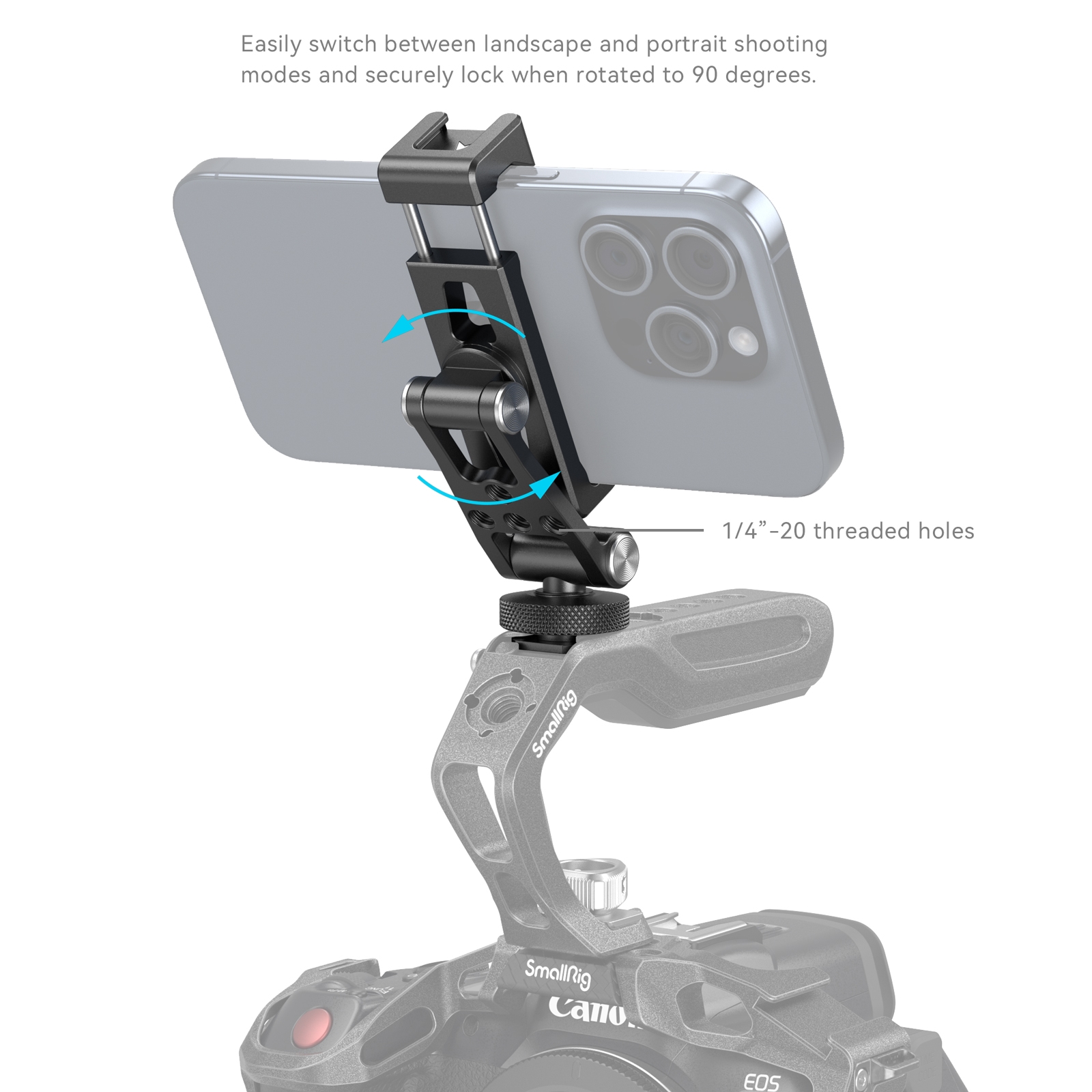 SmallRig 4382 Telefonhalter aus Metall mit Cold Shoe Mount für DJI