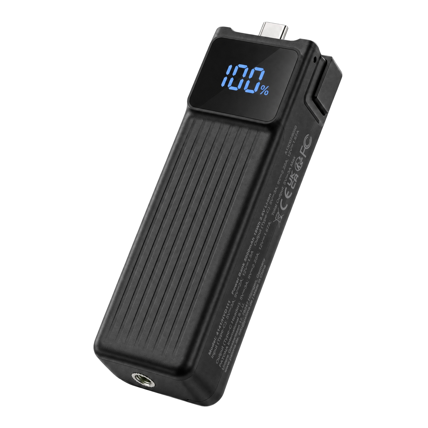 netzbank, digitalanzeige, USB-C, schwarz, tragbares ladegerät
