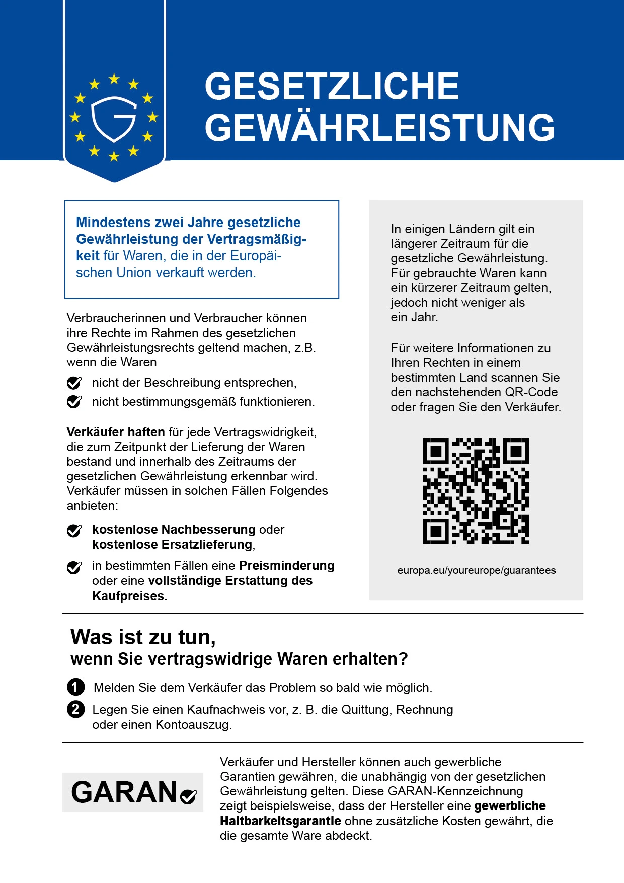 EU-Gewährleistungslabel