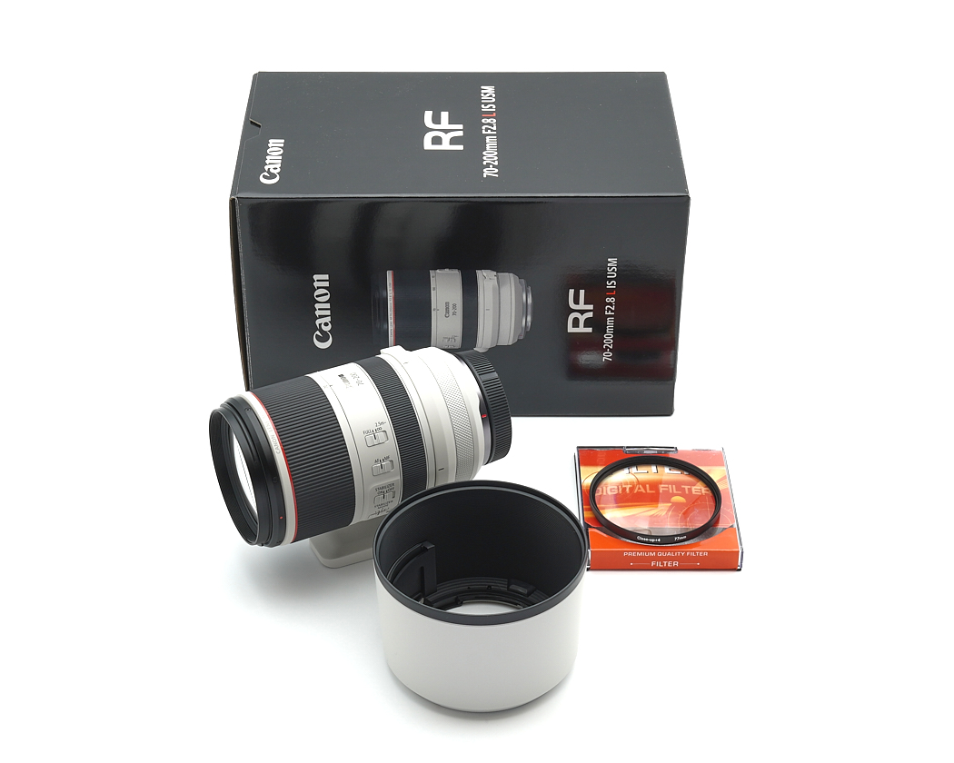 objektiv, EF-Objektiv, 70-200mm, weiße Linse, Verpackung