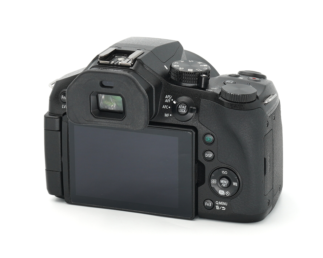 Digitale Kamera, Spiegelreflexkamera, LCD-Bildschirm, schwarzer Gehäuse, Bedienknöpfe