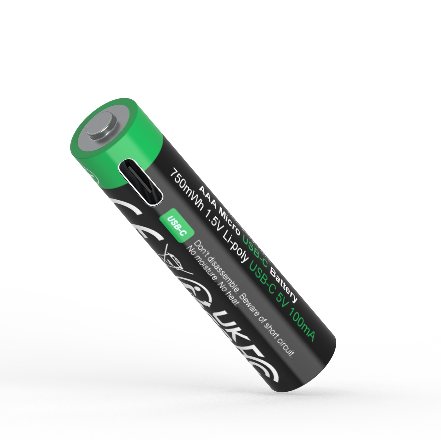 PATONA Premium USB-C 4x AAA Micro Akkus Lithium 750mWh 1.5V aufladbar mit 1 zu 2 USB-C Ladekabel
