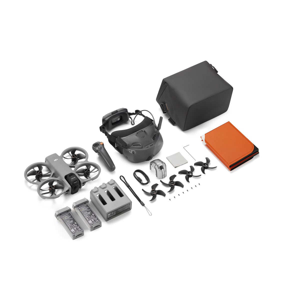 Quadrocopter, Roboter Drohne, Batterien, Propeller, Transporttasche