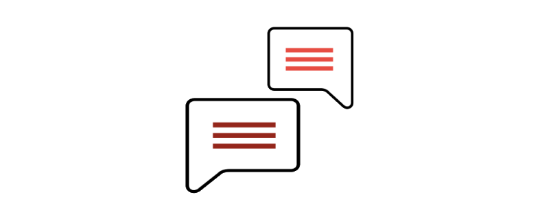 chat, Sprechblasen, schwarzer Hintergrund, weiße Kästen, rote Linien