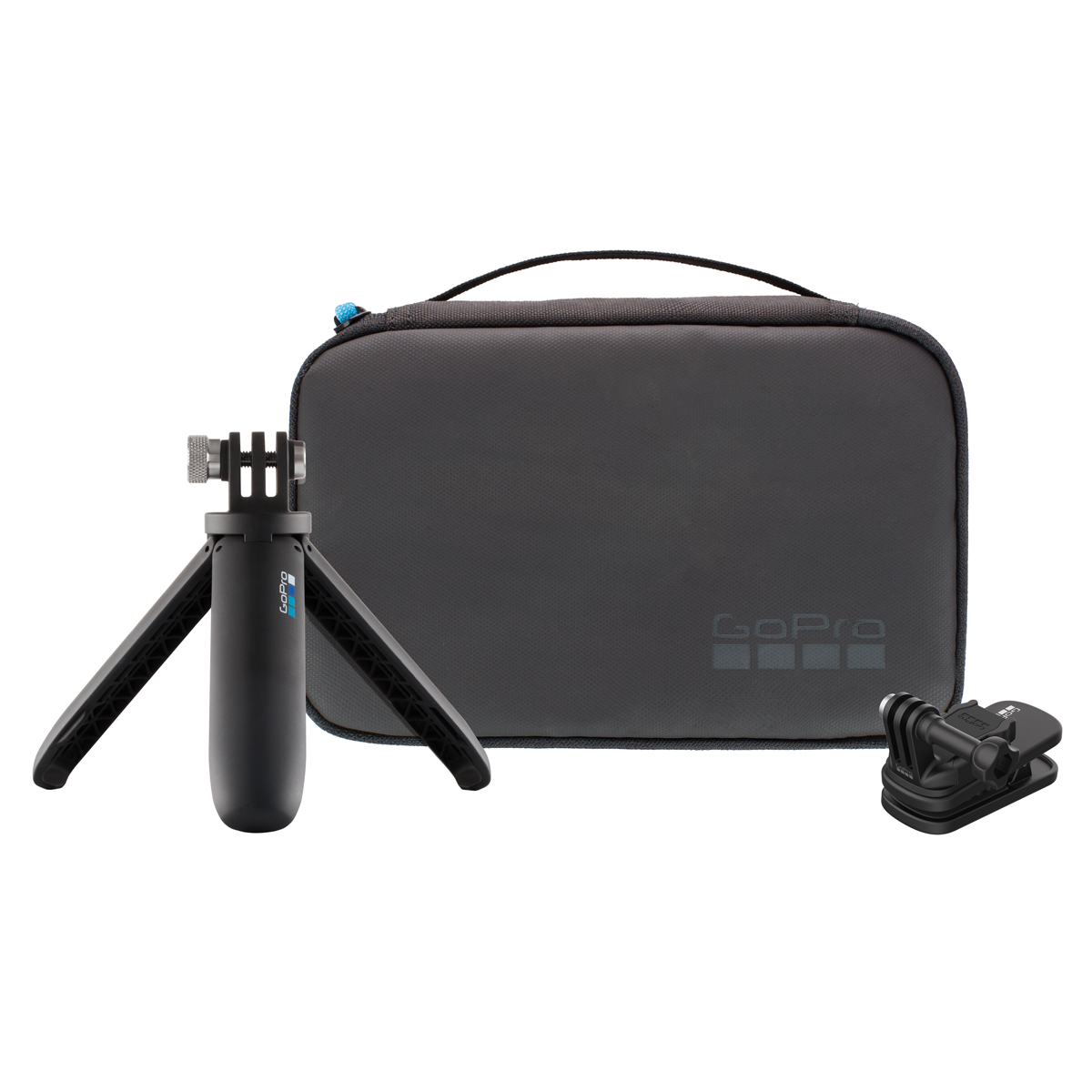 GoPro Travel Kit, Befestigungsclip, Mini-Stativ und Tasche
