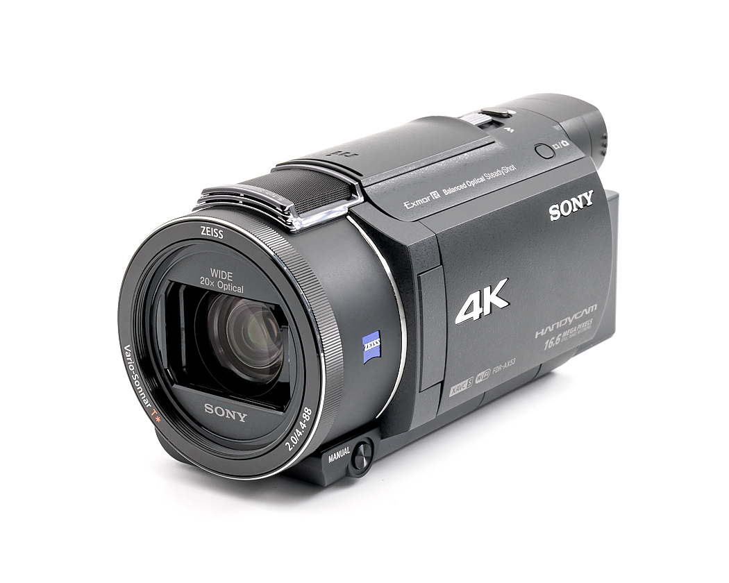 4K-Videokamera, Handycam, Zeiss-Objektiv, Weitwinkel, manueller Fokus/p, manual control
