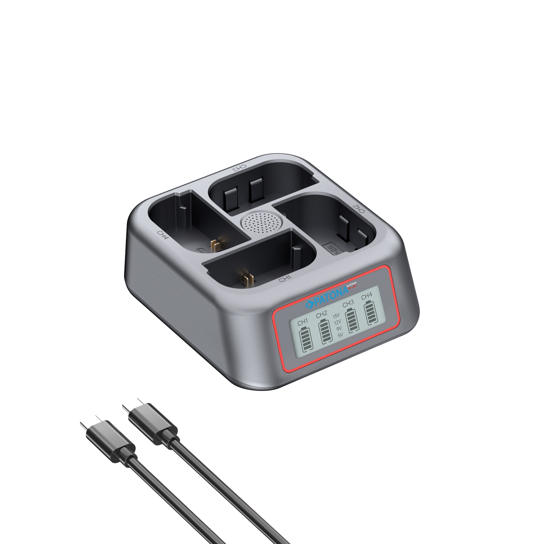 Batterie, Ladegerät, Ladestation, Ladehub, Doppelstecker