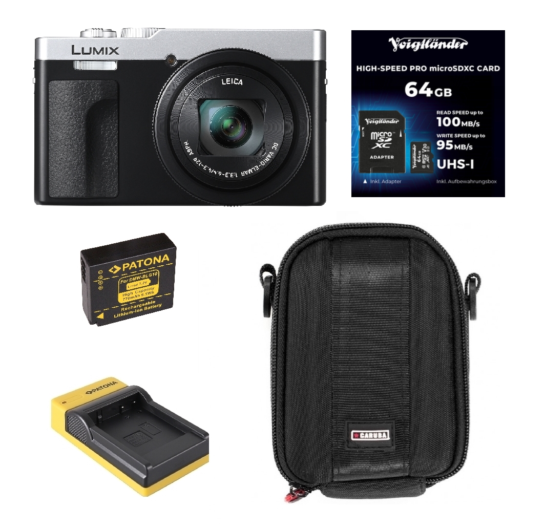 kamera, Lumix, Leica-Objektiv, 64GB Speicherkarte, Trage-/Aufbewahrungstasche