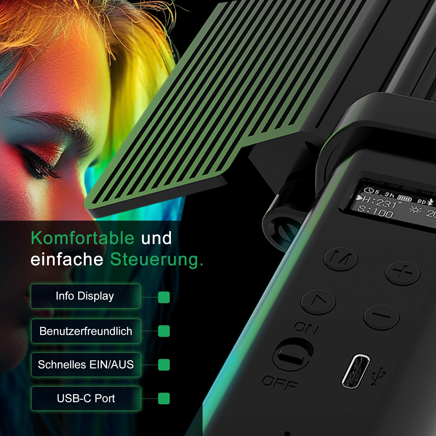 PATONA Premium LED-Stableuchte Schwertleuchte RGB/Bi-Color mit App-Steuerung