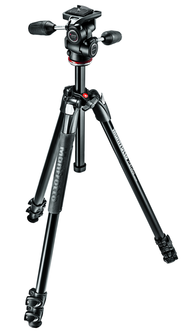 Manfrotto 290 Xtra Kit Alustativ mit 3 Segmenten, 3-Wege-Neiger, incl. Tasche