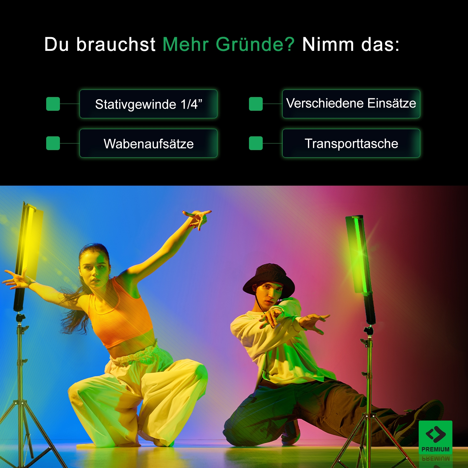 PATONA Premium LED-Stableuchte Schwertleuchte RGB/Bi-Color mit App-Steuerung