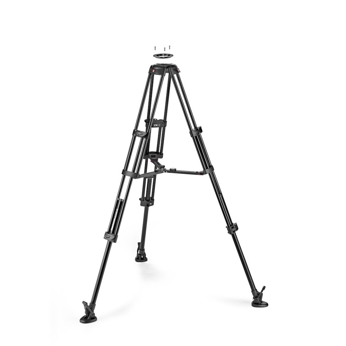 Manfrotto 504 Fluid-Videokopf mit Alu- Doppelrohr Stativ