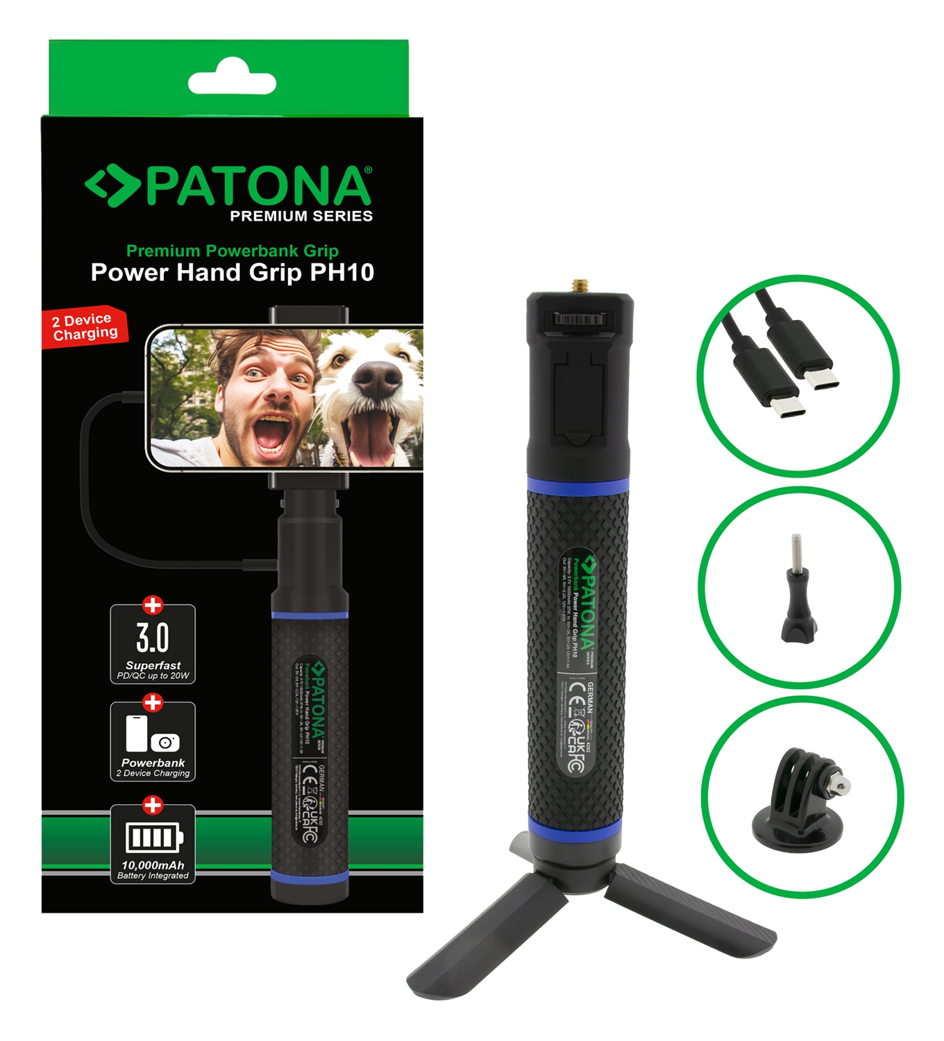 PATONA Premium Handgriff PH10 mit Powerbank