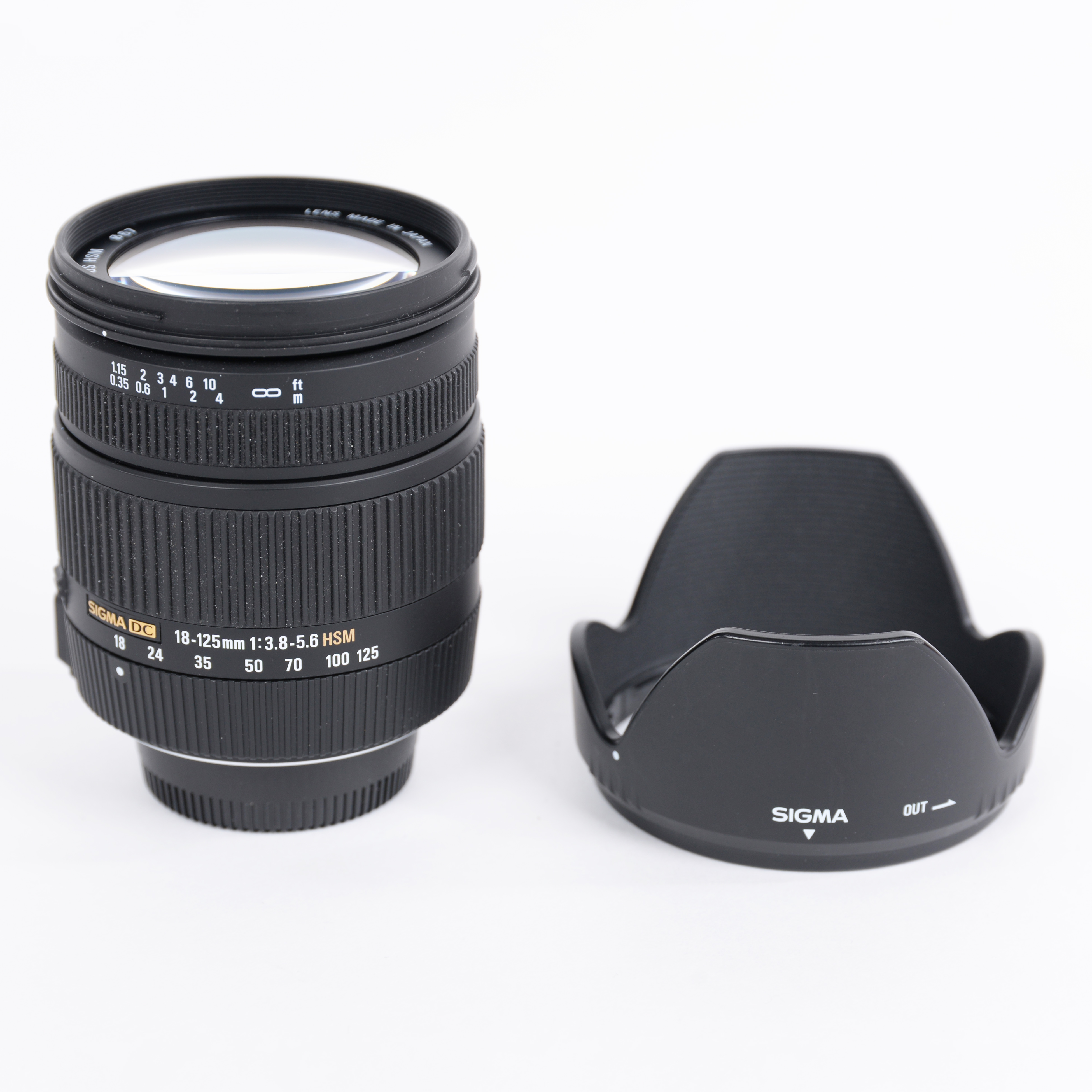Objektiv, Camera-Objektiv, 18-125mm, Sigma DC, Blende/Hauben-Set