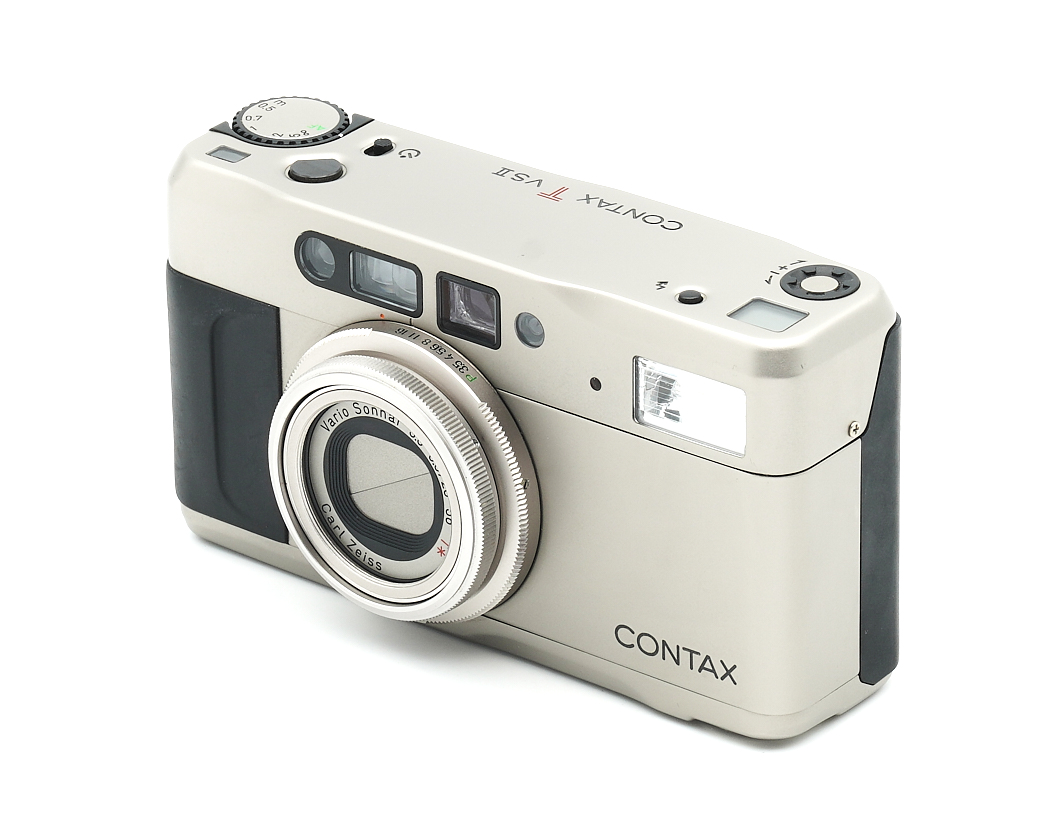 Kompaktkamera, Analogkamera, Metallgehäuse, Silber, Contax