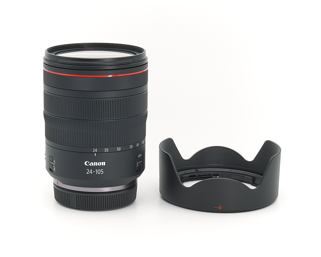 Kameraobjektiv, Canon 24-105mm, wechselobjektiv, schwarz, Objektivdeckel/beigabe