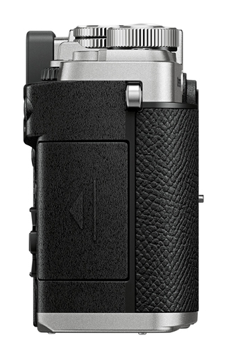 Kamera, Spiegelreflexkamera, schwarz, Griff, Silber