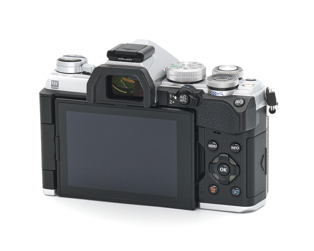 Digitale Kamera, Spiegellose Kamera, LCD-Bildschirm, Bedienrad, Blitzschuh