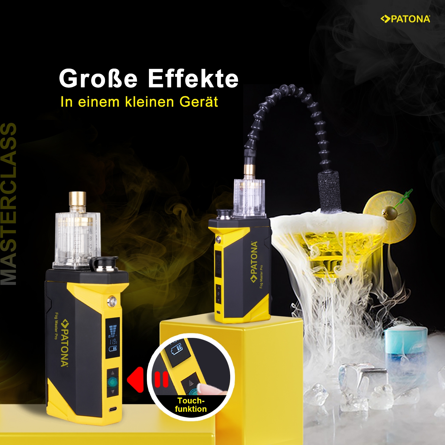 PATONA Fog Master Pro Set portable Nebelmaschine inkl. Zubehör und Koffer