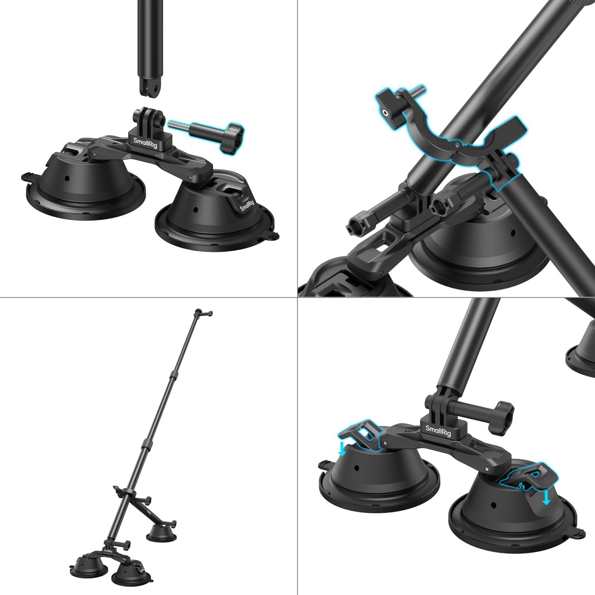SmallRig 4380 Camera Suction Cup Car Mount Kit für Panoramic Shooting