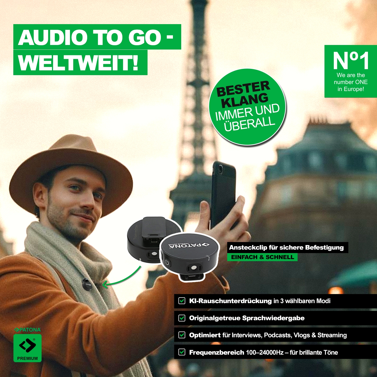 PATONA Premium AI Lavalier-Mikrofone PTS-I21S