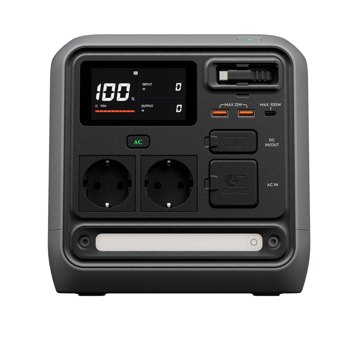 _POWERBANK, Ladegerät_portabel, Dual_USB, AC_Anschlüsse, LCD_Display
