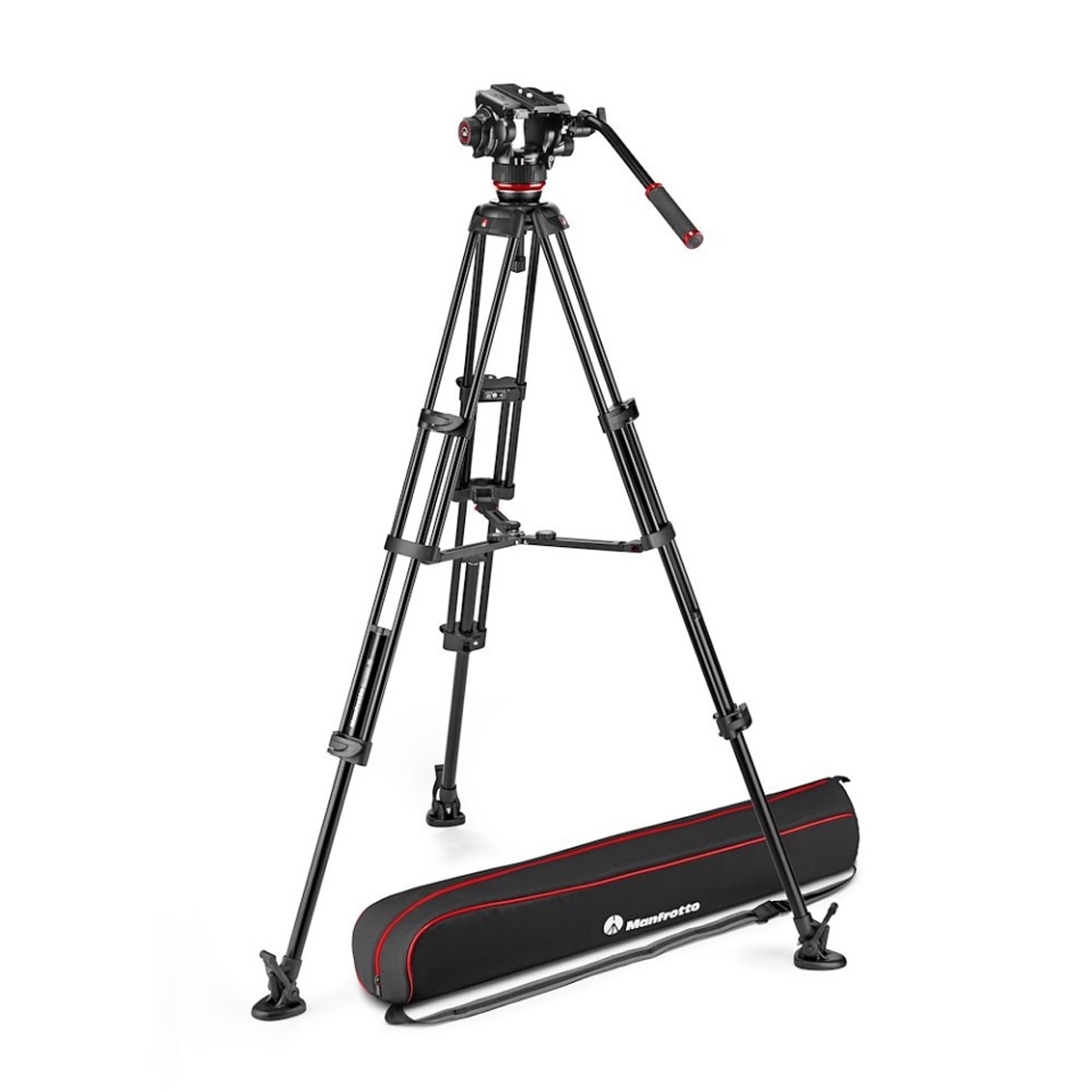 Manfrotto 504 Fluid-Videokopf mit Alu- Doppelrohr Stativ