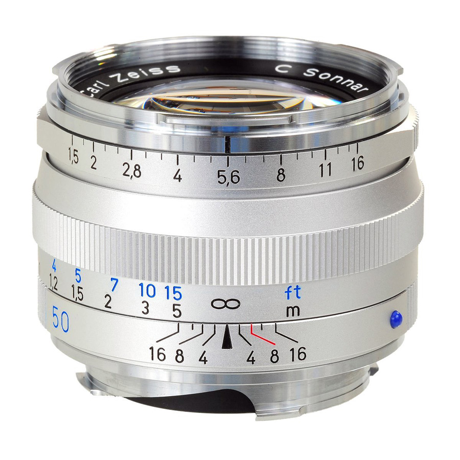 Objektiv, 50mm, manueller Fokus, Metall, Silber