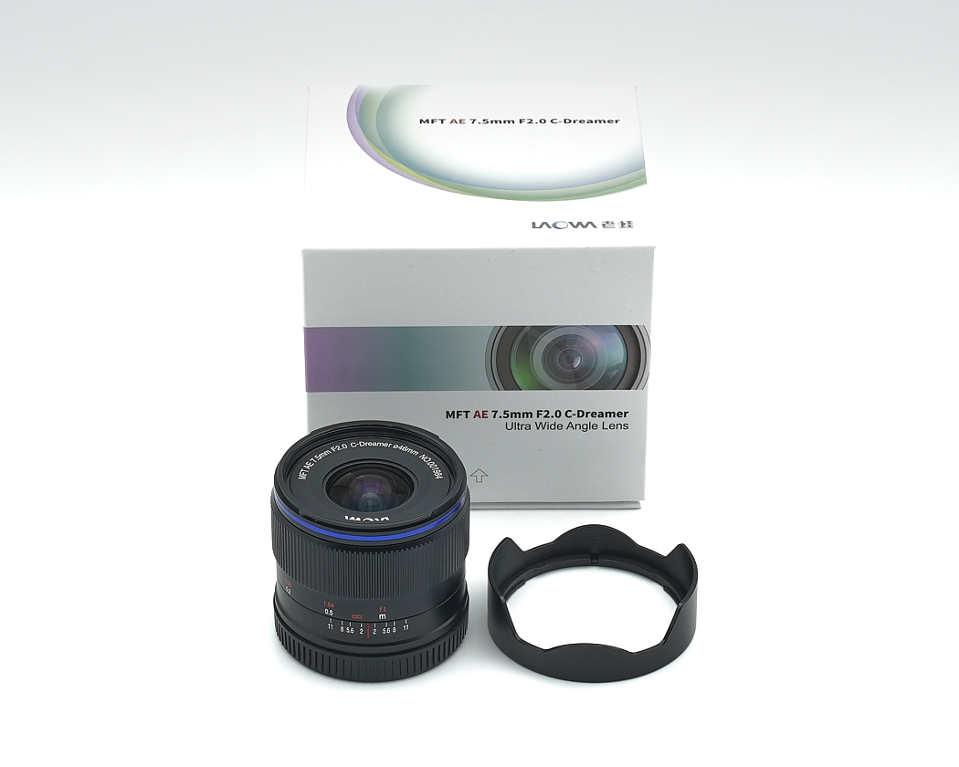 Objektiv, Kamera, Ultraweitwinkel, 7,5 mm, F2,0