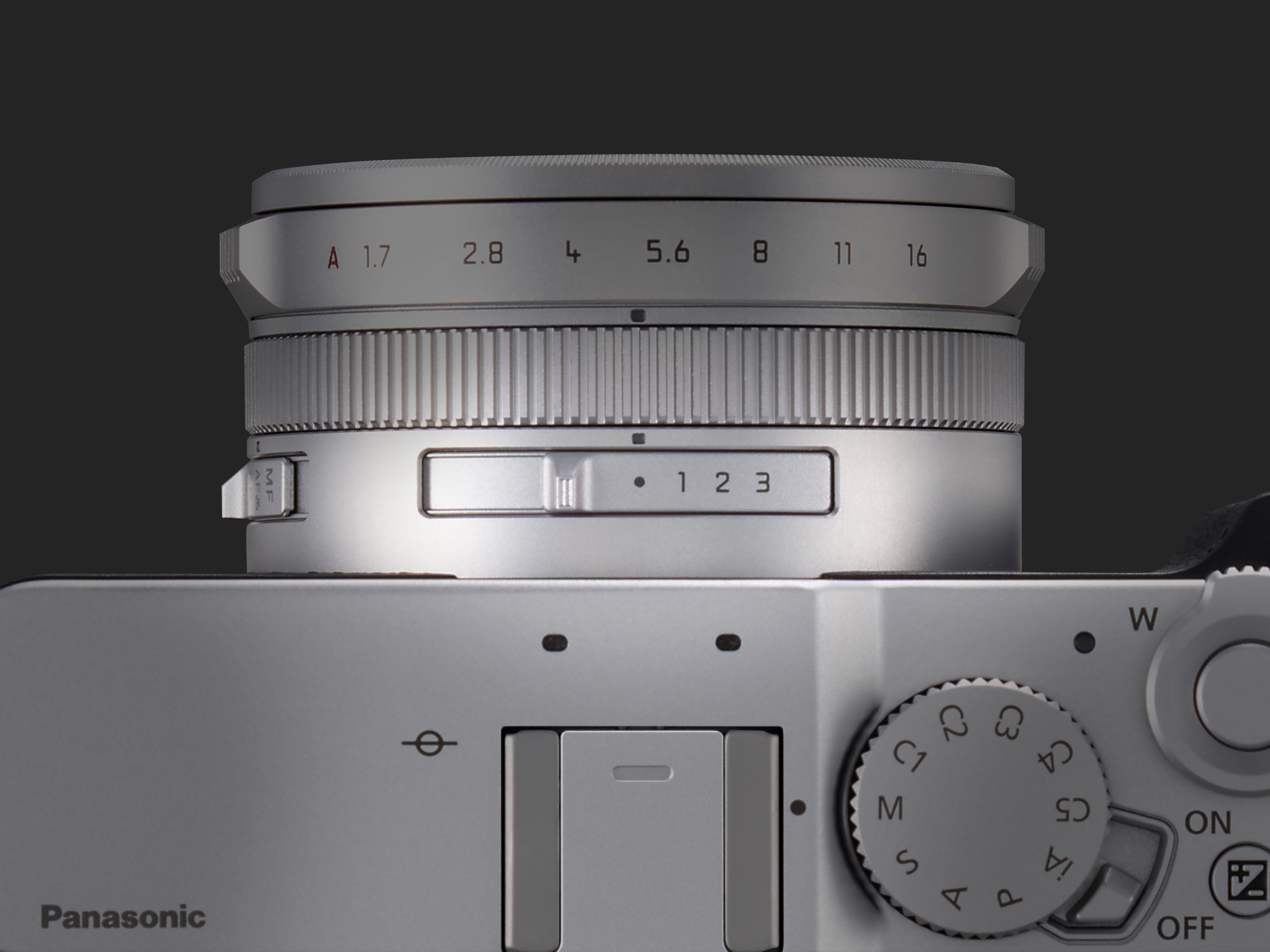 kamera, objektiv, panasonic, silber, kompakt
