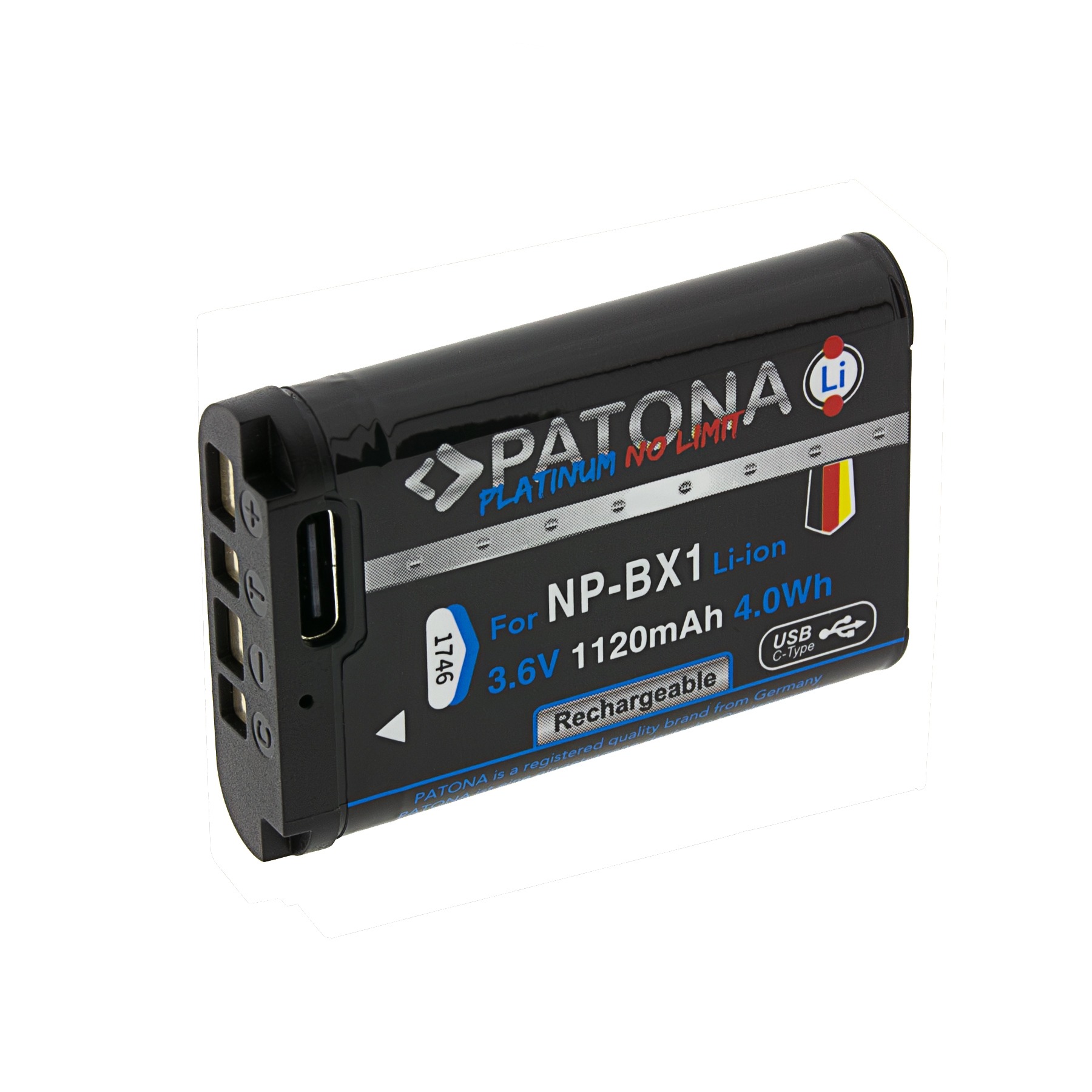 Batterie, Li-Ion, NP-BX1, aufladbar, 3,6V