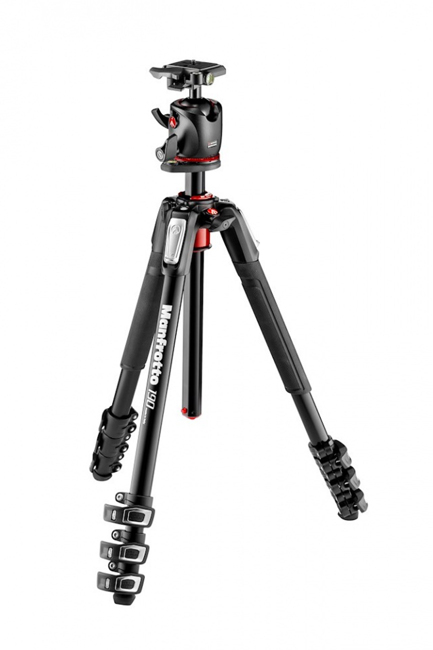 Manfrotto 190 Alu Stativ QPL mit XPRO Kugelkopf 4 Segmente