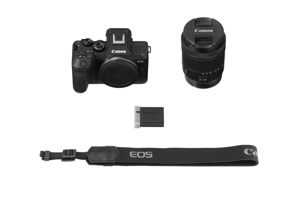 Kamera, DSLR, Objektiv, Batterie, Tragegurt