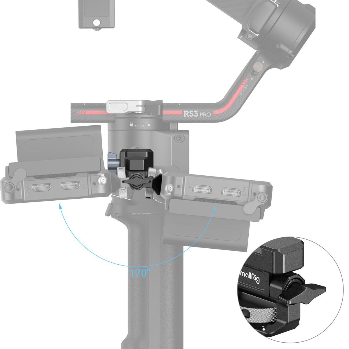 SmallRig 3026B Monitorhalterung mit Nato Klemme für DJI RS / RSC Serie