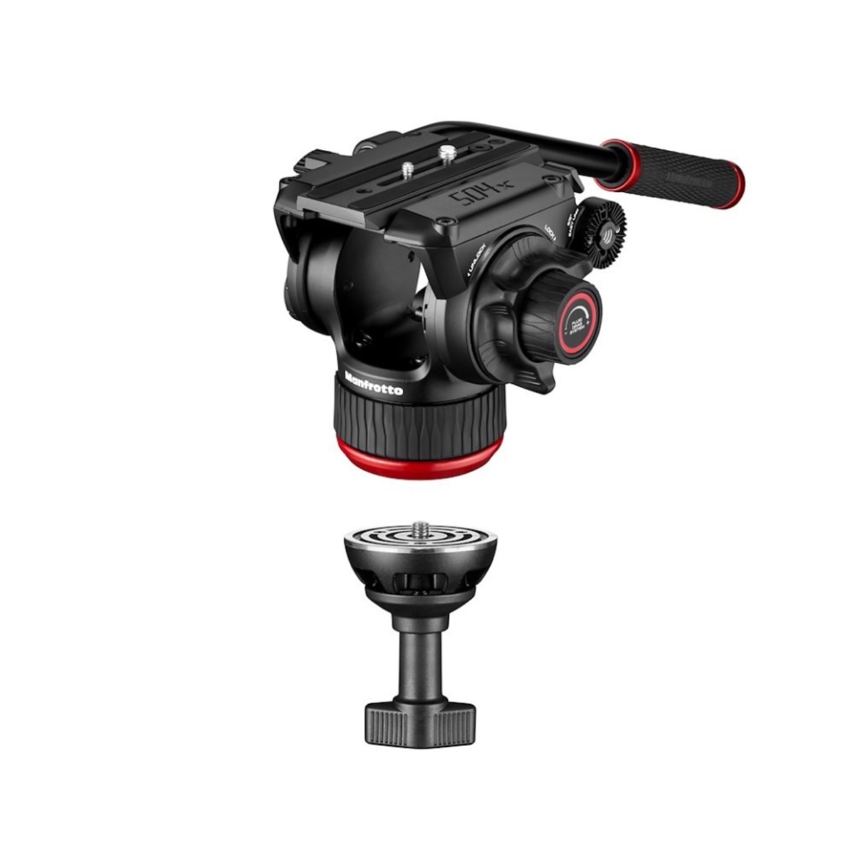 Manfrotto 504 Fluid-Videokopf mit Alu- Doppelrohr Stativ