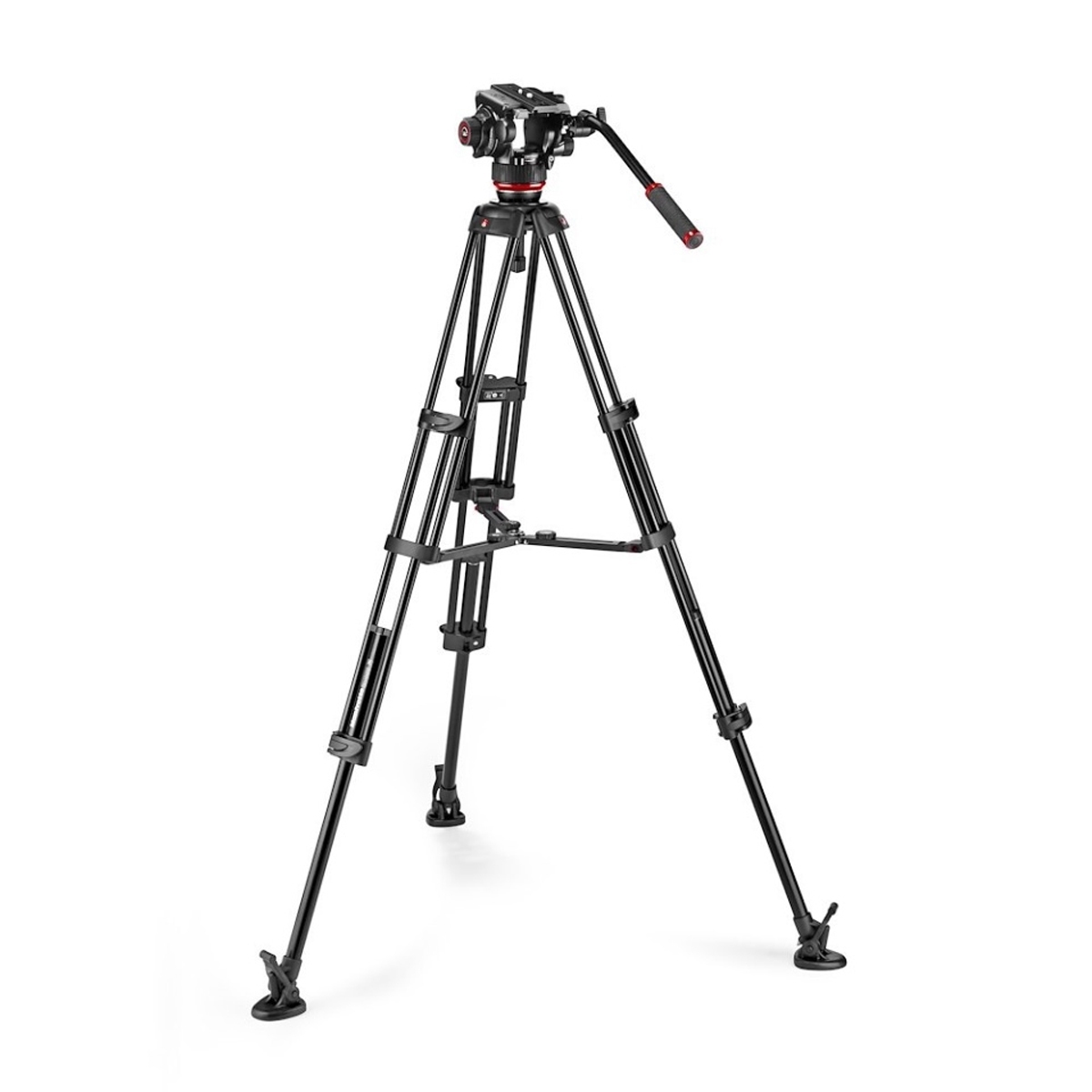Manfrotto 504 Fluid-Videokopf mit Alu- Doppelrohr Stativ