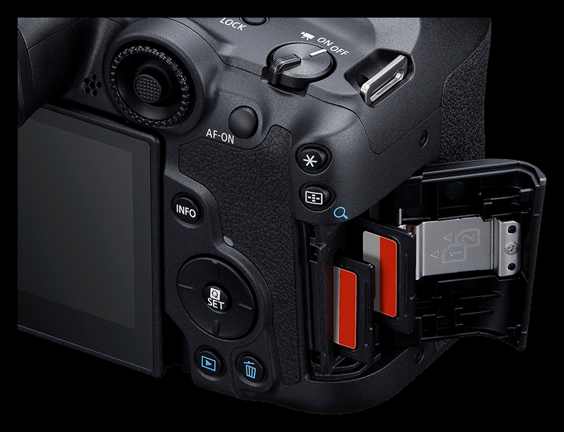 DSLR, Kamera, Speicherkarten, SD-Karte, Batteriefach