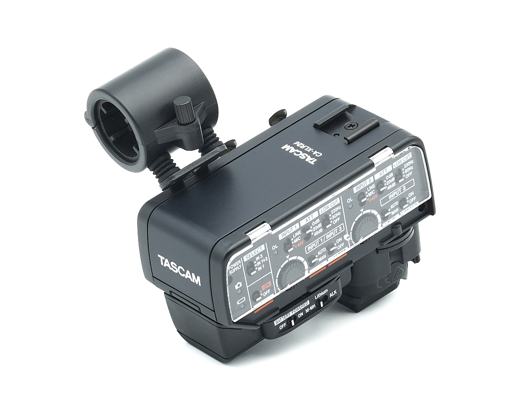 Kamera-Blitz, Blitz extern, Tascam, Blitzhalterung, verstellbarer Drehknopf