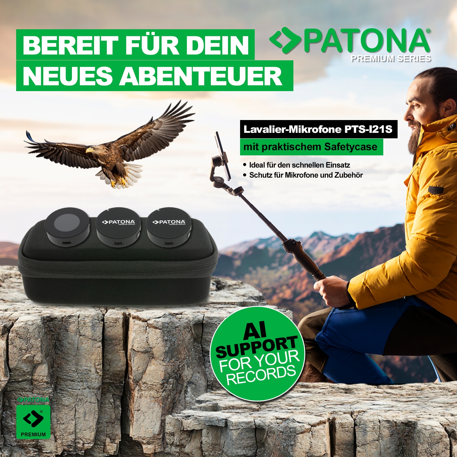 PATONA Premium AI Lavalier-Mikrofone PTS-I21S