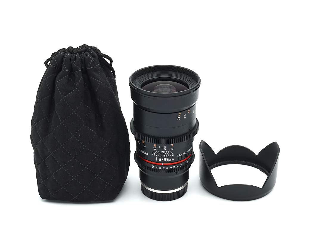 objektiv, 15-35 mm, manueller fokus, schwarz, linsendeckel