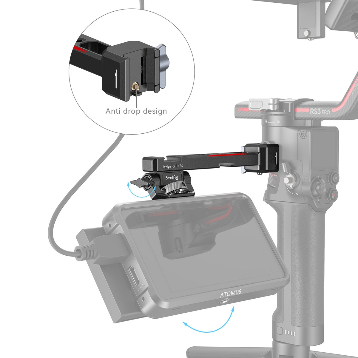 SmallRig 3026B Monitorhalterung mit Nato Klemme für DJI RS / RSC Serie