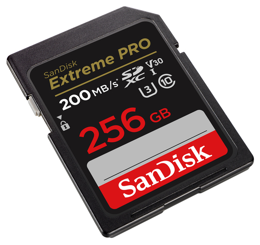 SanDisk 256GB SDXC ExtremePro 200MB/s V30 UHS-I U3 Speicherkarte