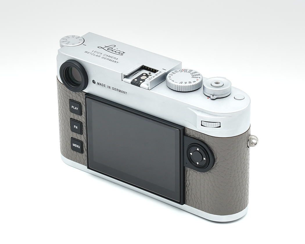 Kamera, Digital, Leica, Silber, Grau-Braun, Rückseite LCD