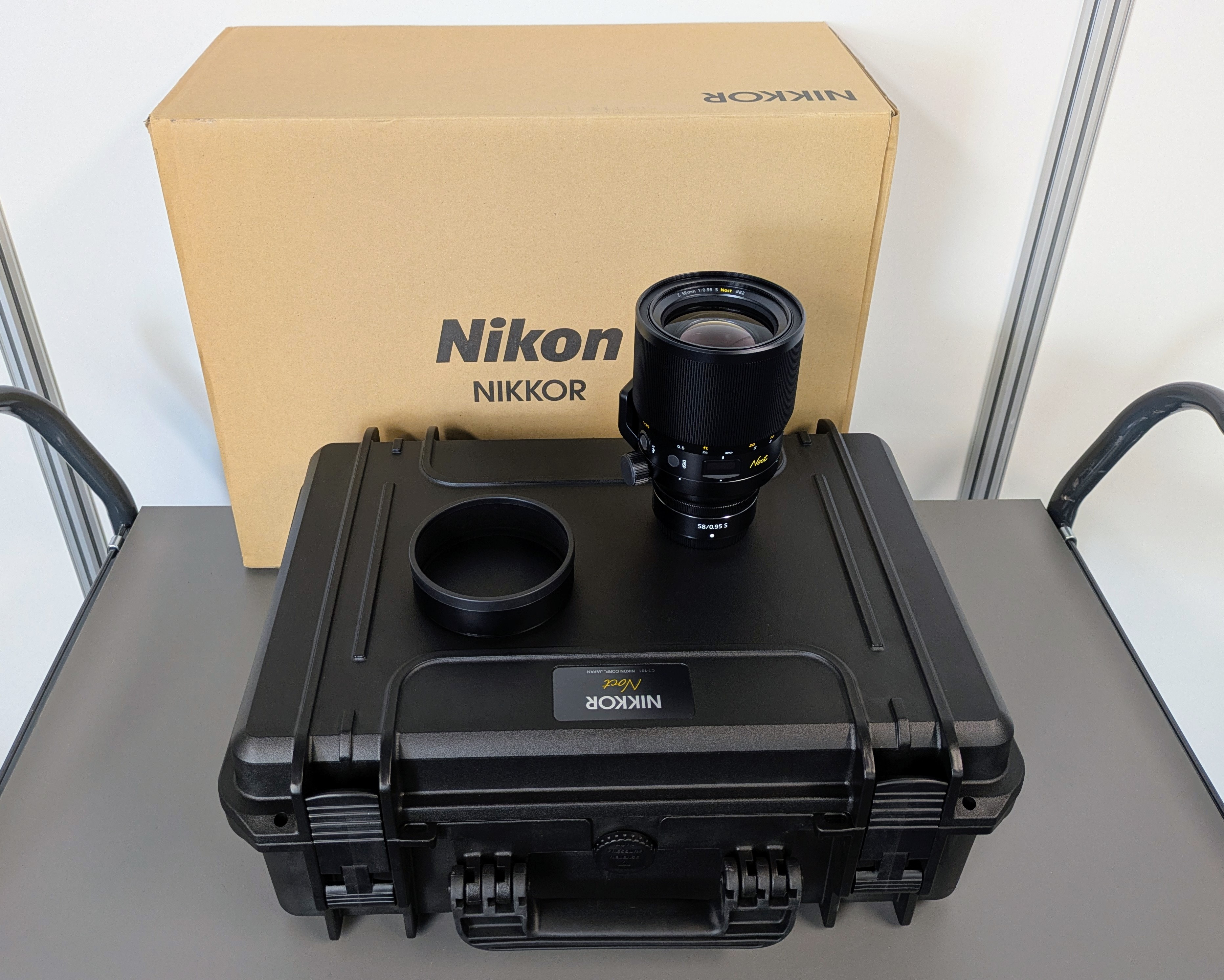 objektiv, Nikon, NIKKOR, Schachtel, Koffer