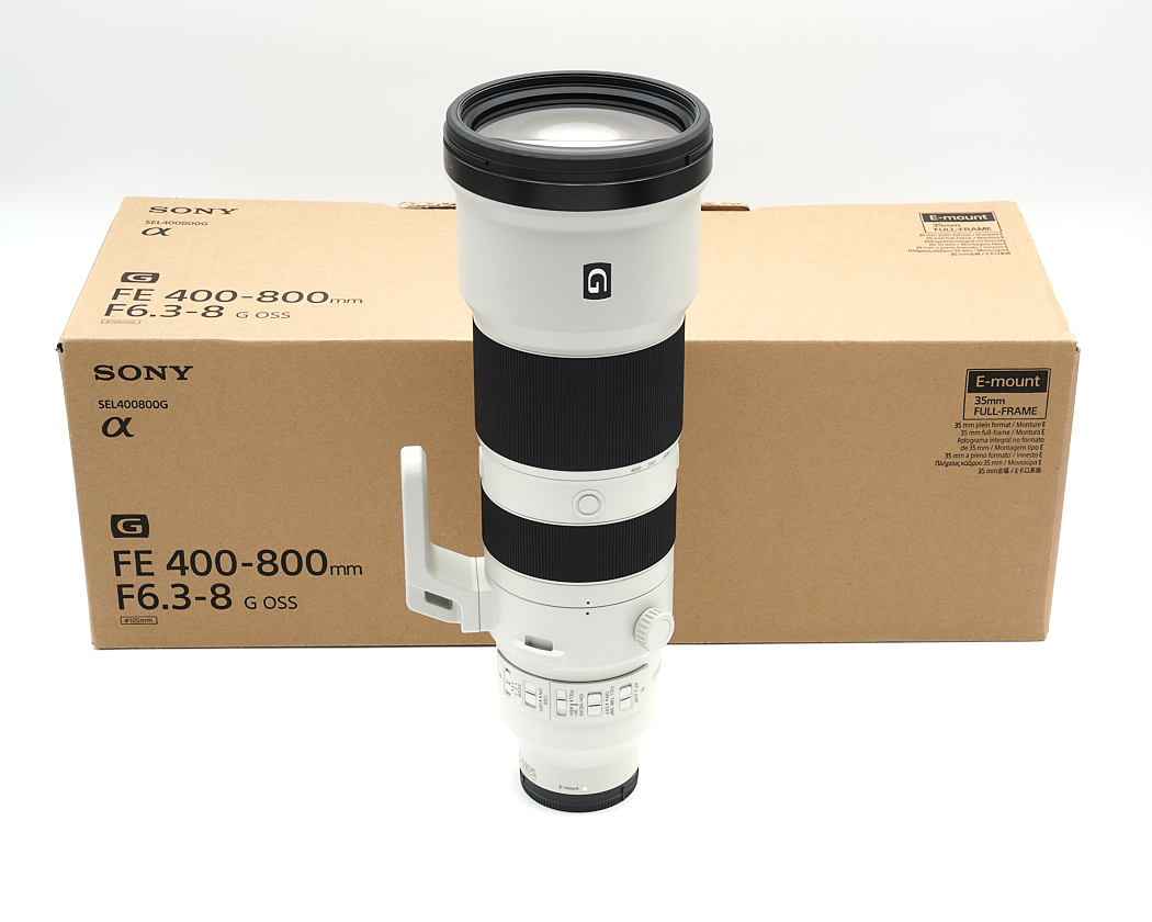 teleobjektiv, Kameraobjektiv, Sony, FE 400-800mm, weiß-schwarz