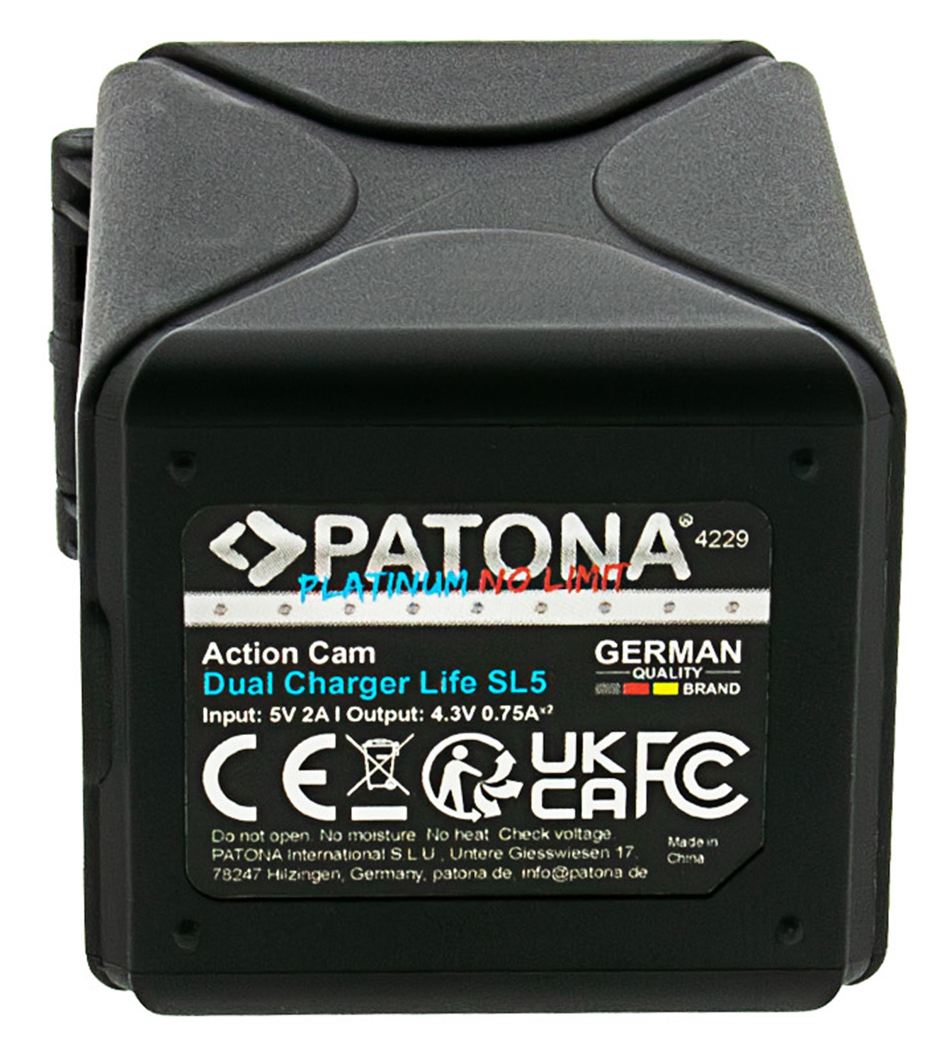 Patona Platinum Dual-Charger Ladebox für Actioncam Life SL5